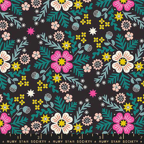 {New Arrival} Moda Ruby Star Society Pivot Wildflower Soft Black