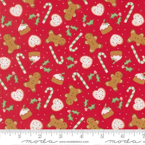 {New Arrival} Moda Fabrics Sweetfire Road Merrily on High Sweet Treats Gingerbread Red