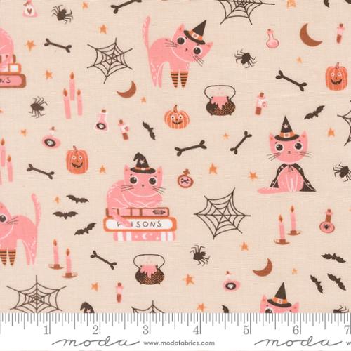 {New Arrival} Moda Fabrics Elena Amo Purrs & Boos Halloween Cats Moonbeam