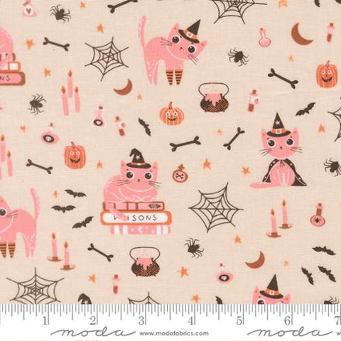 {New Arrival} Moda Fabrics Elena Amo Purrs & Boos Halloween Cats Moonbeam