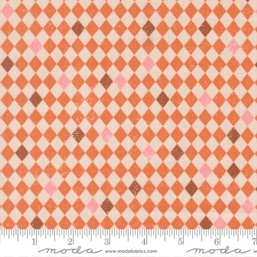 {New Arrival} Moda Fabrics Elena Amo Purrs & Boos Harlequin Diamonds Pumpkin Orange