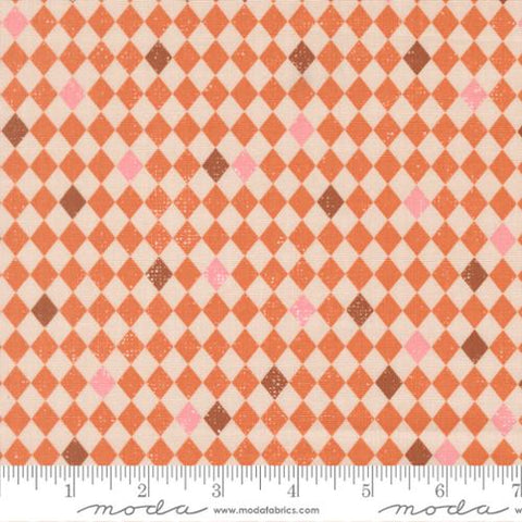 {New Arrival} Moda Fabrics Elena Amo Purrs & Boos Harlequin Diamonds Pumpkin Orange