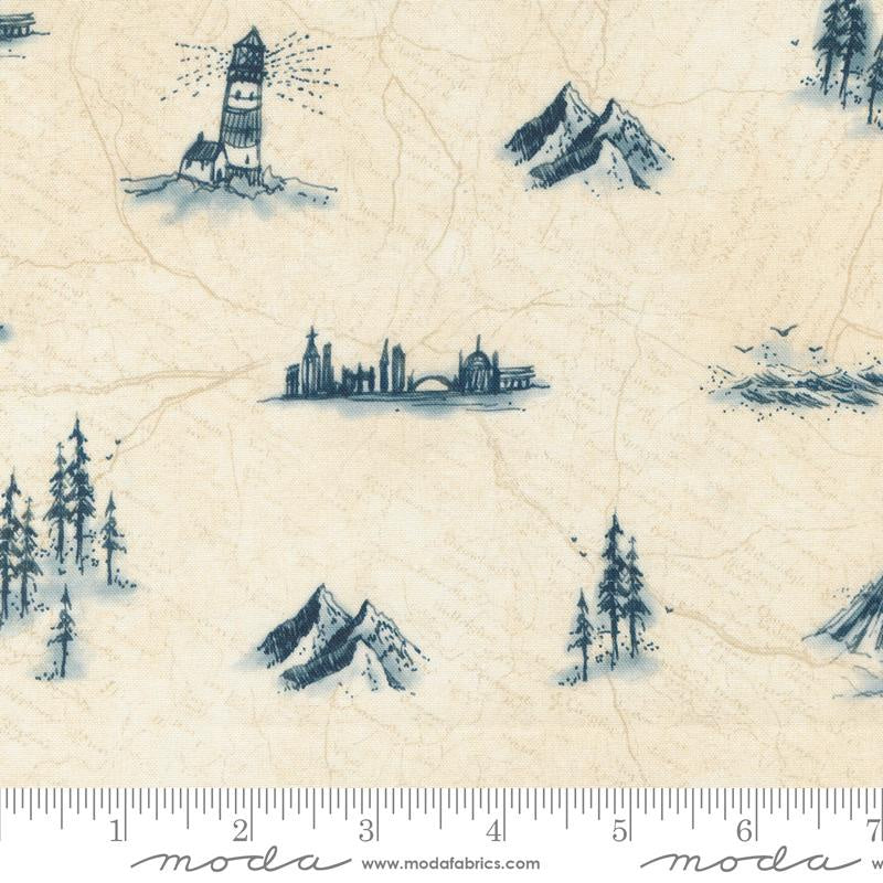 {New Arrival} Moda Janet Clare Longshore Lighthouse Bucket List Flag