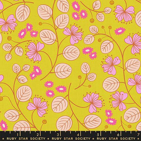 {Pre-Order August} Moda Ruby Star Society Lofi Linens Caper Floral Citron
