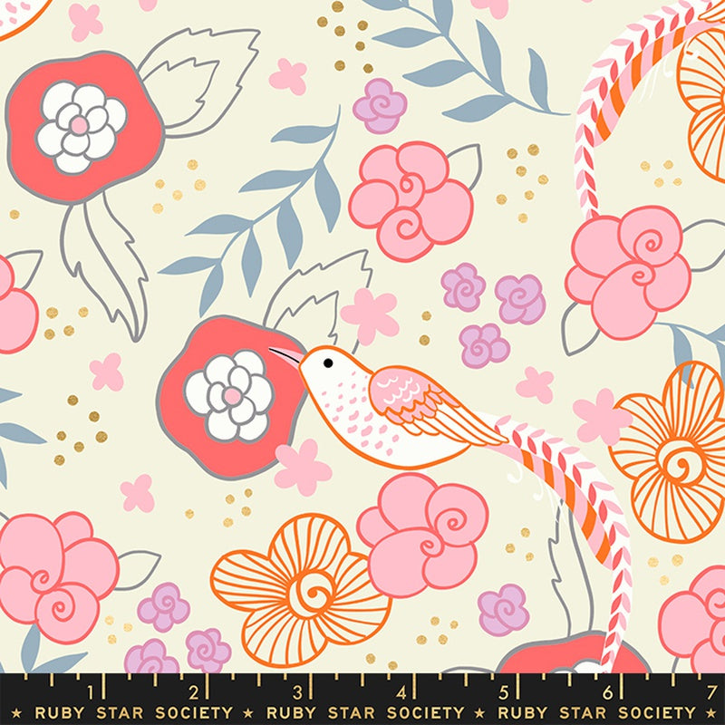 Moda Ruby Star Society Purl Pheasant Shell Metallic FAT QUARTER