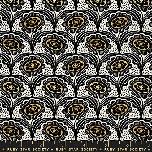 {Pre-Order November} Moda Ruby Star Society Ink Shop Scallop Flower Metallic Gold