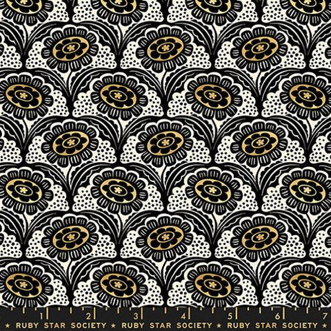 {Pre-Order November} Moda Ruby Star Society Ink Shop Scallop Flower Metallic Gold