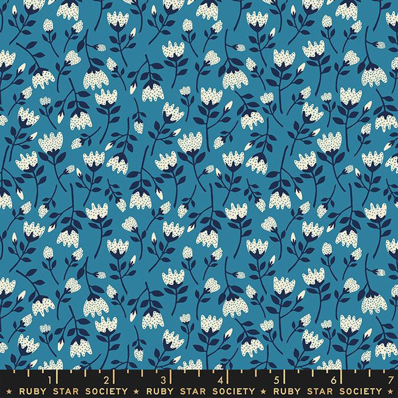 {New Arrival} Moda Ruby Star Society Verbena Ditzy Vintage Blue FAT QUARTER