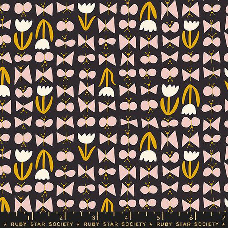 {New Arrival} Moda Ruby Star Society Bird is the Word Butterflies Soft Black