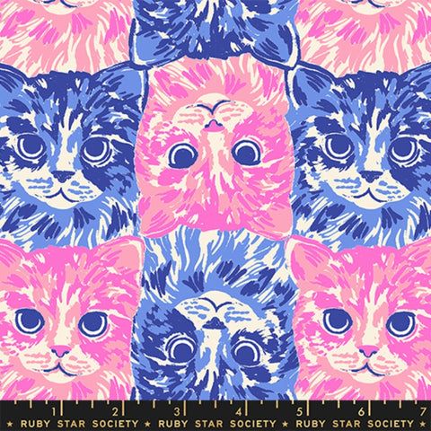 {Pre-Order June} Moda Ruby Star Society Oops All Cats Cat Checkers Lindley Blue