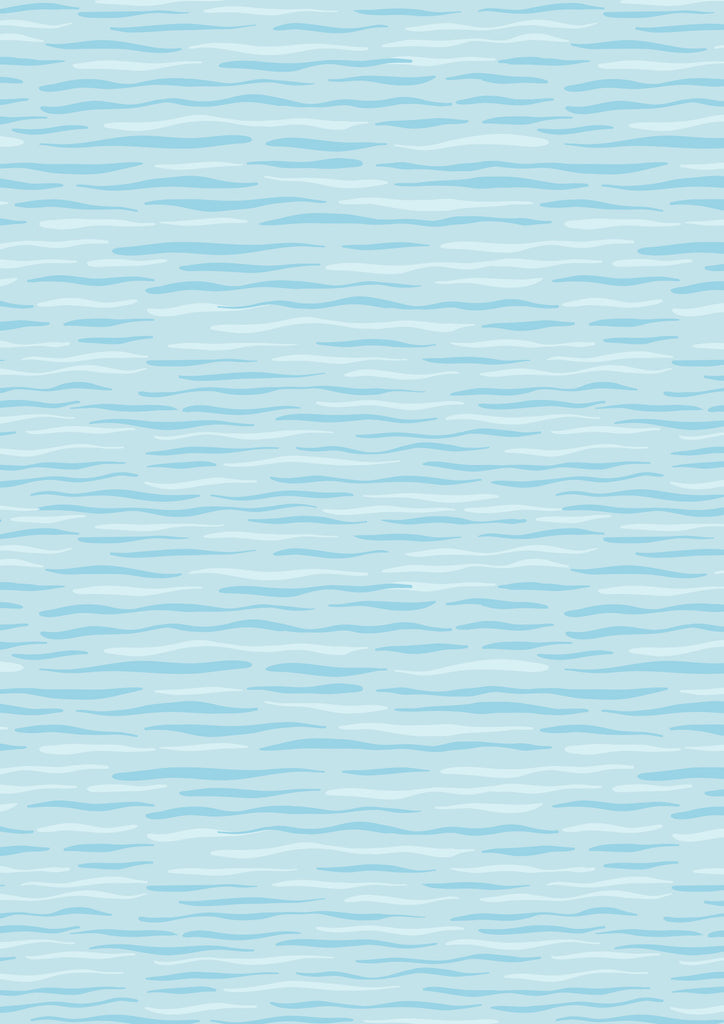 {New Arrival} Lewis & Irene Fabrics Puffin Rock Light Blue Waves