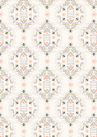 {New Arrival} Lewis & Irene Fabrics Honey Sweet Bee Hives- Cream