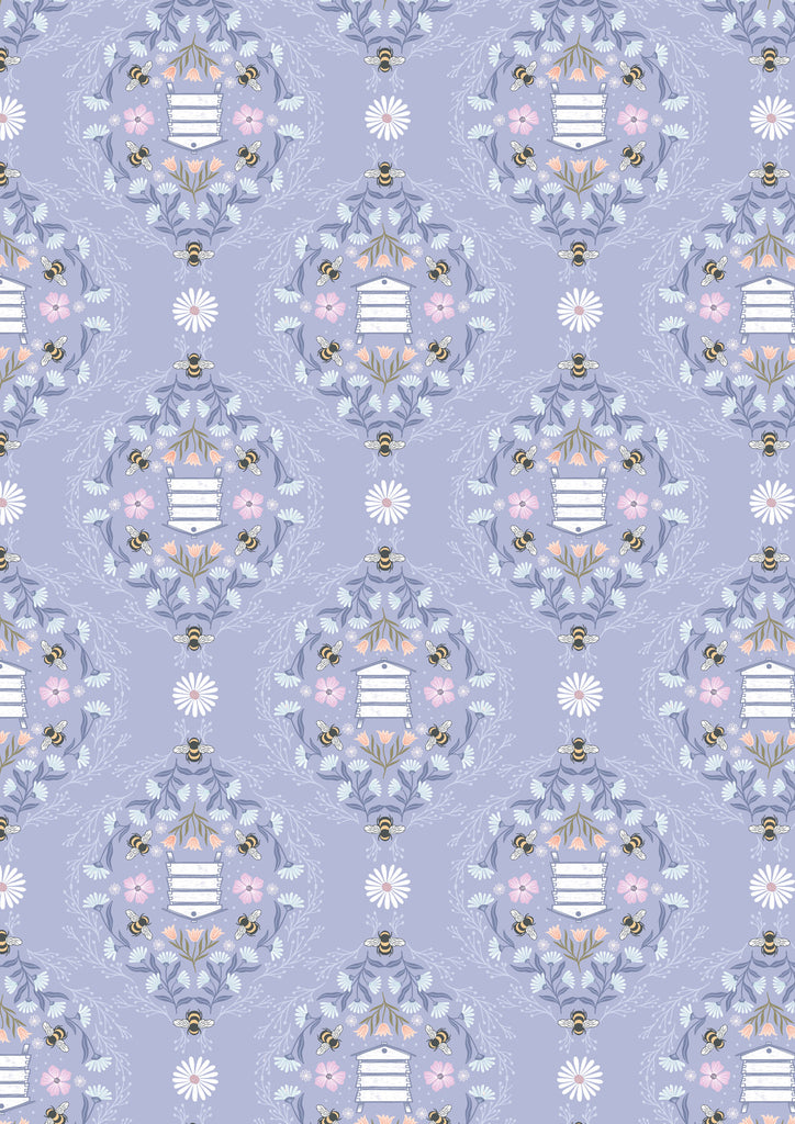 {New Arrival} Lewis & Irene Fabrics Honey Sweet Bee Hives- Summer Lilac