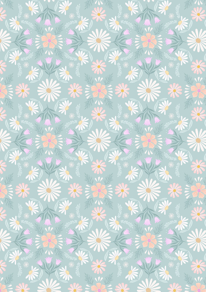 {New Arrival} Lewis & Irene Fabrics Honey Sweet- Honey Sweet Flowers- Blue