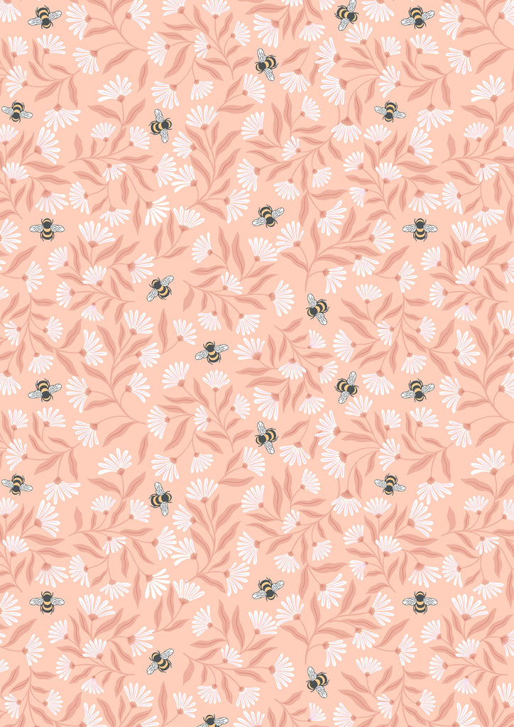 {New Arrival} Lewis & Irene Fabrics Honey Sweet- Honey Sweet Bees- Peach Blush