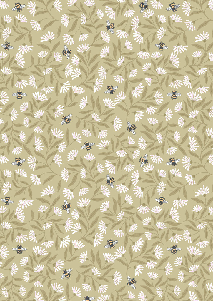 {New Arrival} Lewis & Irene Fabrics Honey Sweet- Honey Sweet Bees- Sage