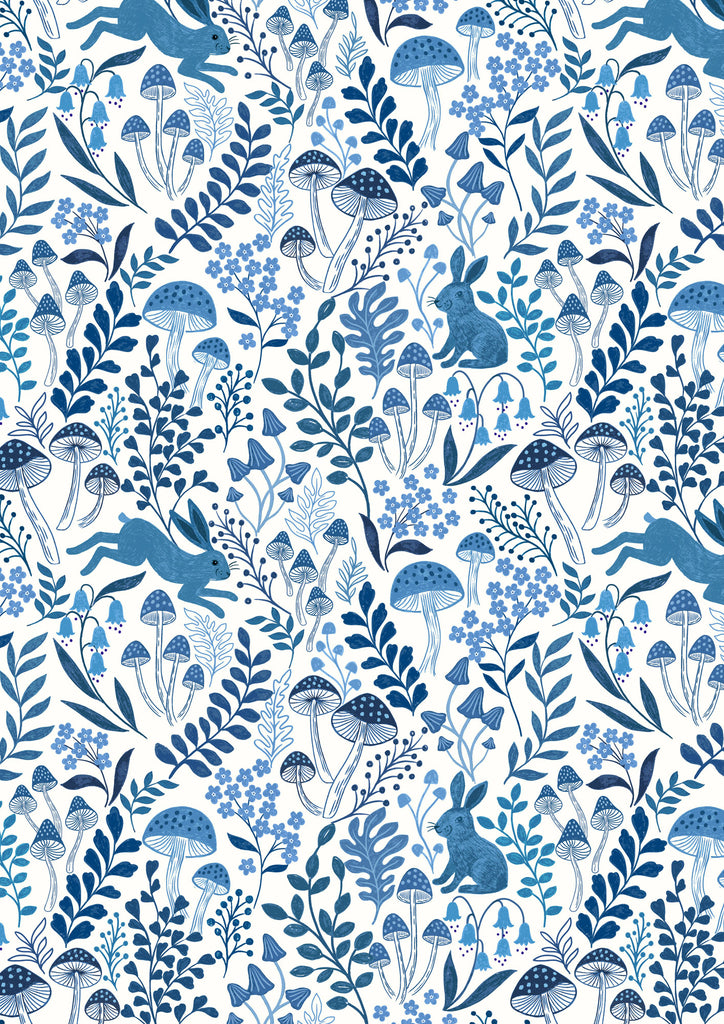 {New Arrival} Lewis & Irene Fabrics Forget-Me-Not Lane Rabbit Meadow Cream