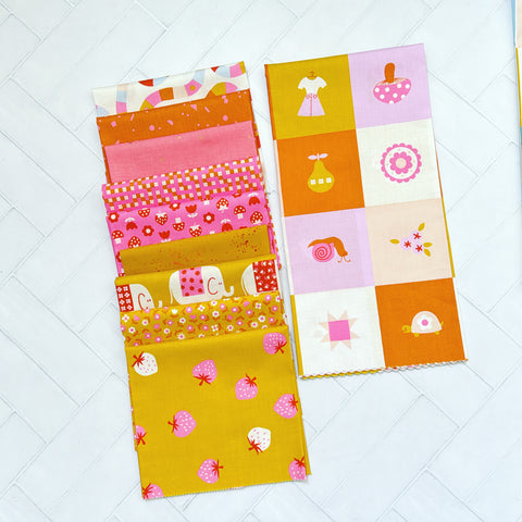 {Pre-Order May} Moda Ruby Star Society Picture Book Fat Quarter Bundle x 10 Pieces Goldenrod
