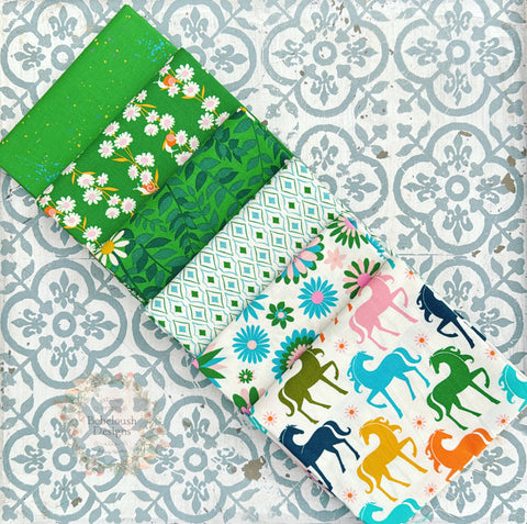 {New Arrival} Moda Ruby Star Society Sampler Curated Fat Quarter Bundle x 6 Verdant Carousel