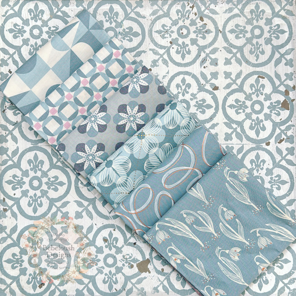 {New Arrival} Moda Ruby Star Society Sampler Curated Fat Quarter Bundle x 6 Tendrils Polar