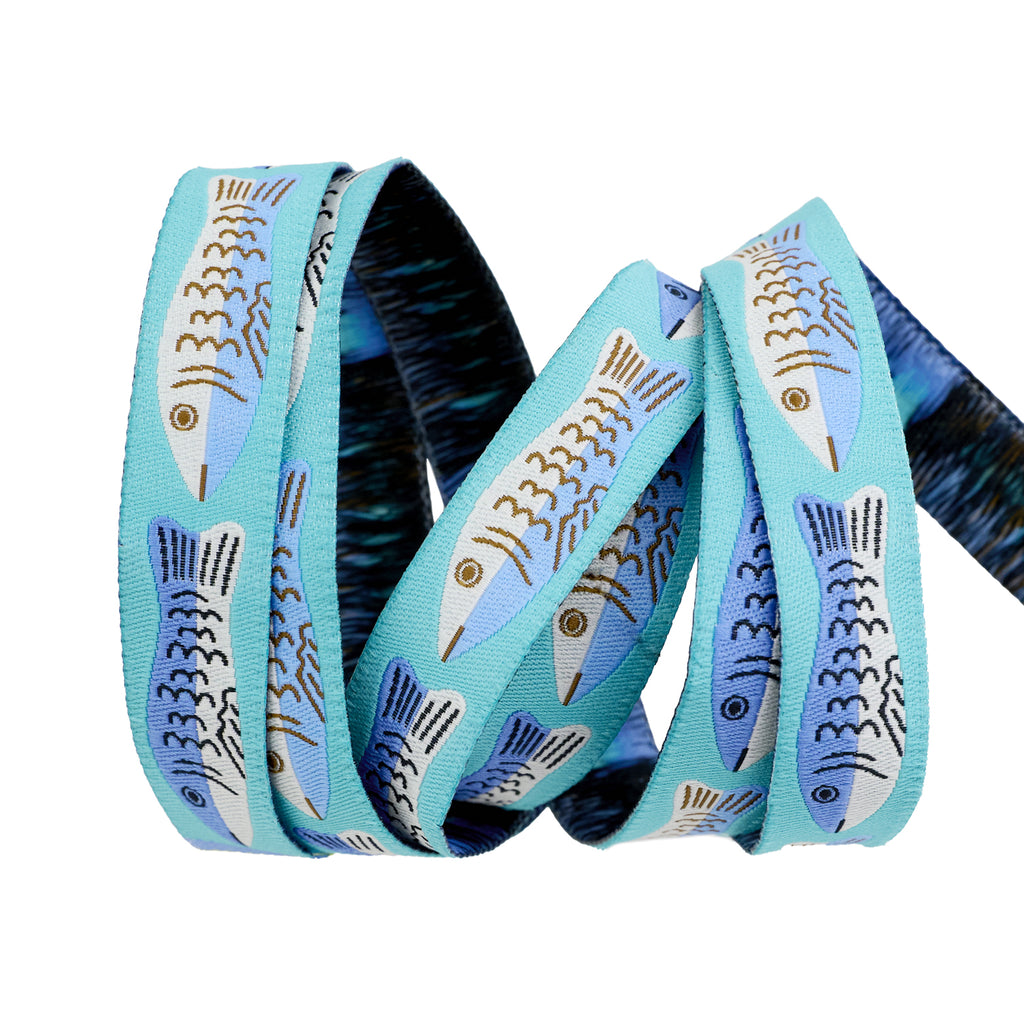 {New Arrival} Ruby Star Society Renaissance Ribbon Alexia Marcelle Abegg Ooh Lucky Lucky- Sardines in Twilight 5/8"