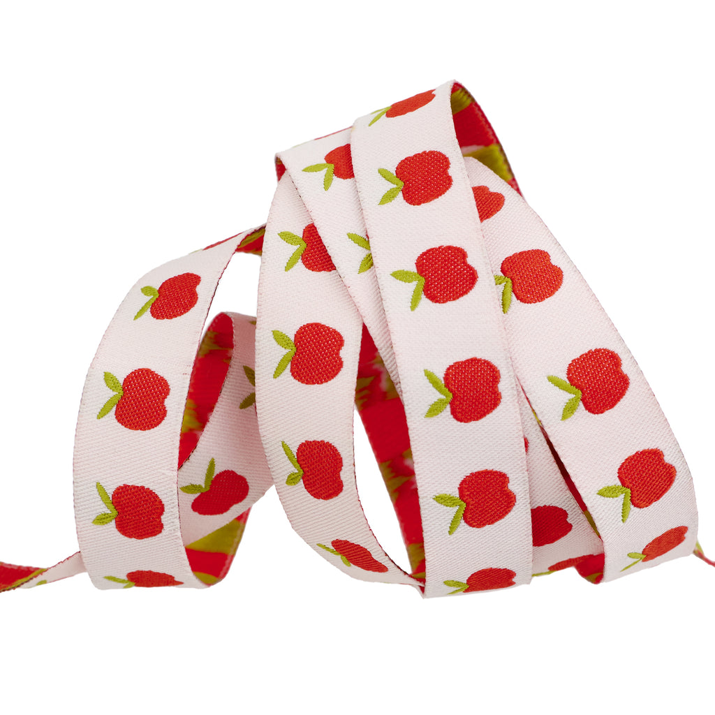 {New Arrival} Ruby Star Society Renaissance Ribbon Alexia Marcelle Abegg Catnap- Apples in Natural 5/8"
