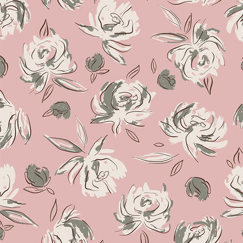 Art Gallery Fabrics All Is Well Bed of Roses Mauve FAT QUARTER