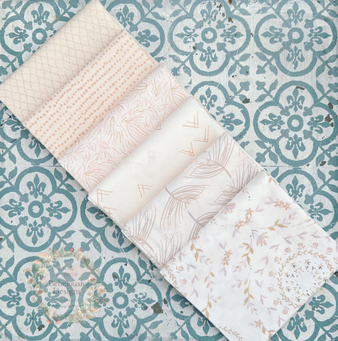 {New Arrival} Art Gallery Fabrics Curated Colour Series Fat Quarter Bundle x 6 Pieces Softly Spoken