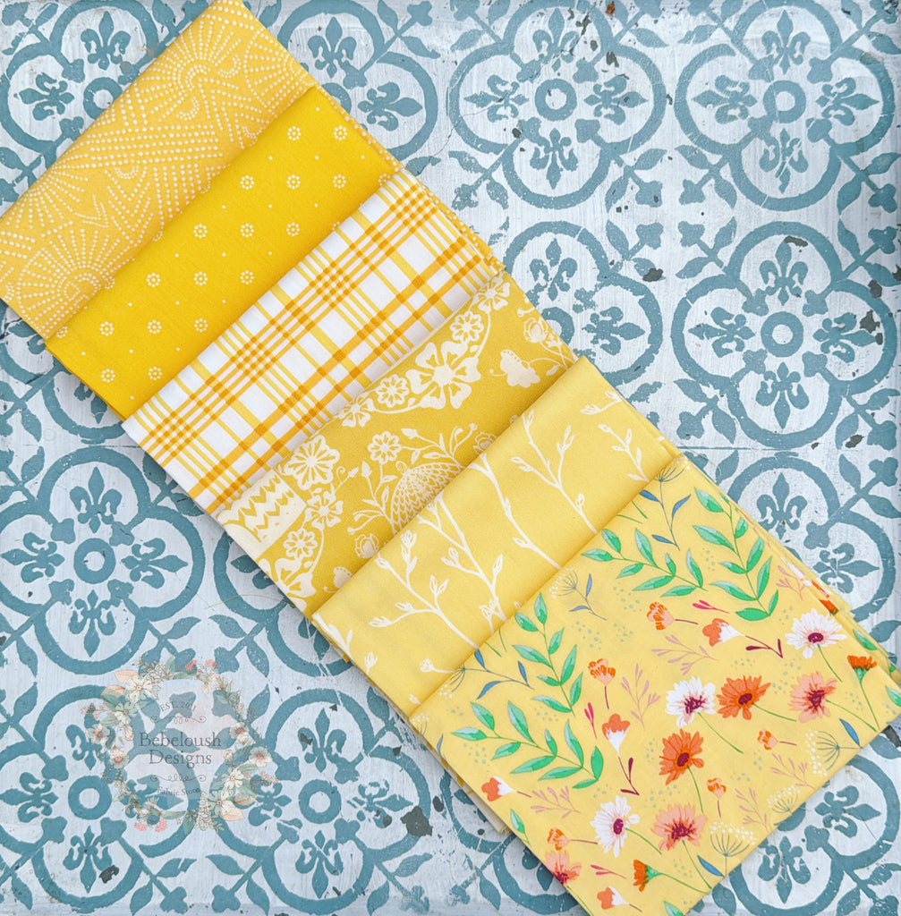 {New Arrival} Art Gallery Fabrics Curated Colour Series Fat Quarter Bundle x 6 Pieces Reflective Meadow