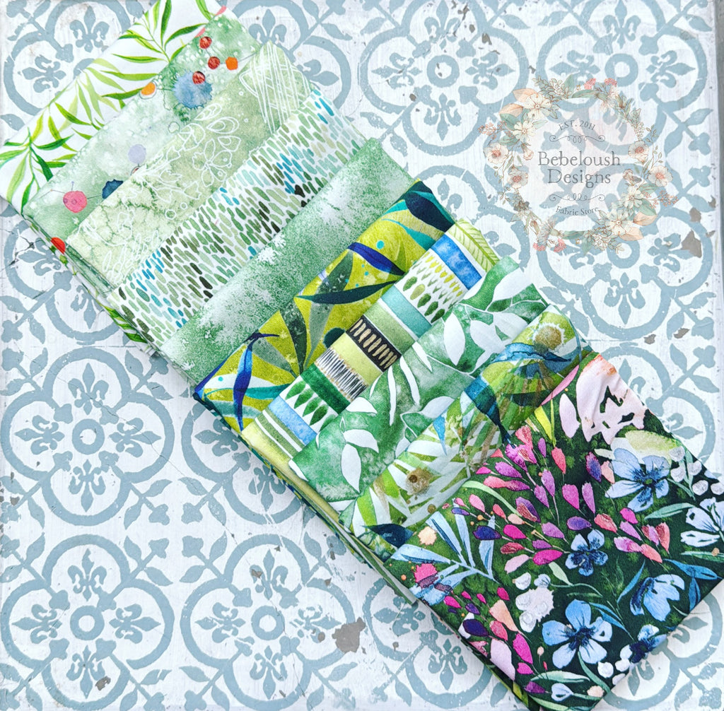 {New Arrival} Moda Create Joy Project by Laura Muir Mixed Line Fat Quarter Bundle x 10 Fat Quarters Jungle Edition