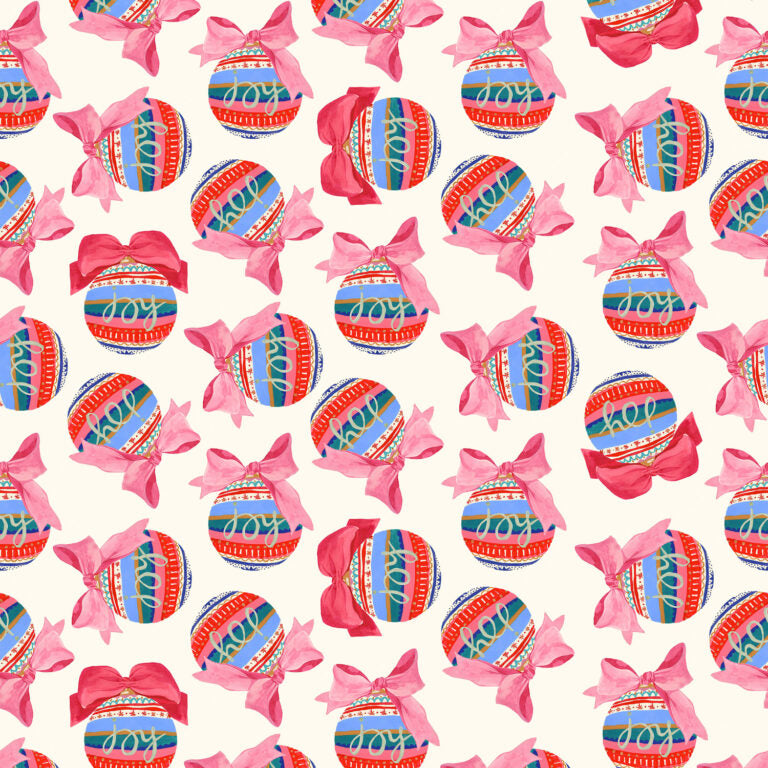 {New Arrival} Lewis & Irene Fabrics Merry Happy Christmas Joy - Winter White