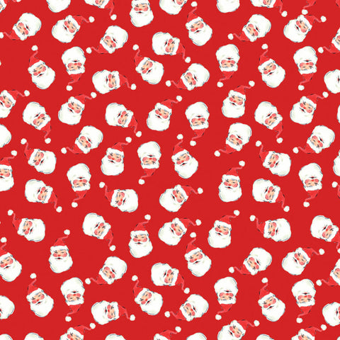 {New Arrival} Lewis & Irene Fabrics Merry Happy Christmas Jolly Santa - Festive Red