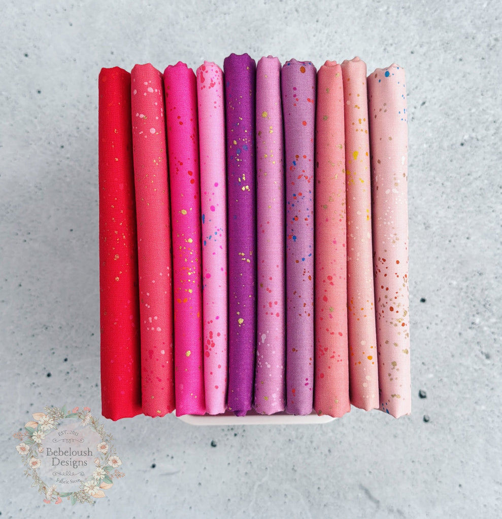 {New Arrival} Moda Ruby Star Society Speckled Fat Quarter Bundle x 10 Pieces Berry