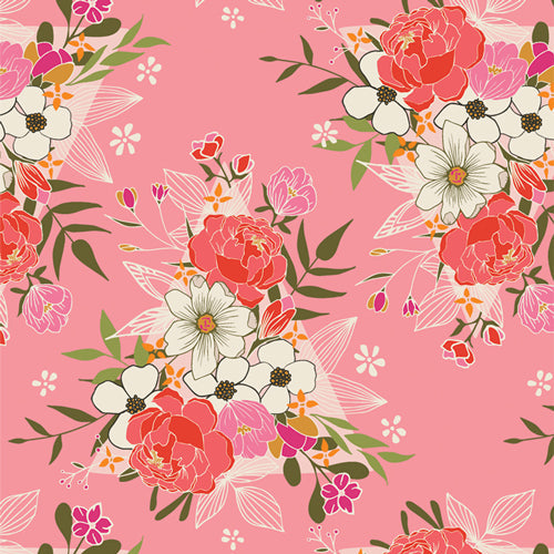 {Art Gallery Open Heart Flowering Love FAT QUARTER
