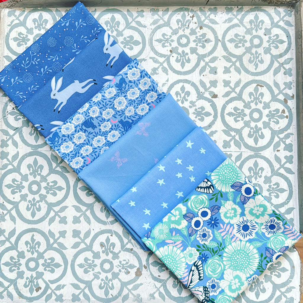 {New Arrival} Moda Ruby Star Society Sampler Curated Fat EIGHTH Bundle x 6 Bluebell