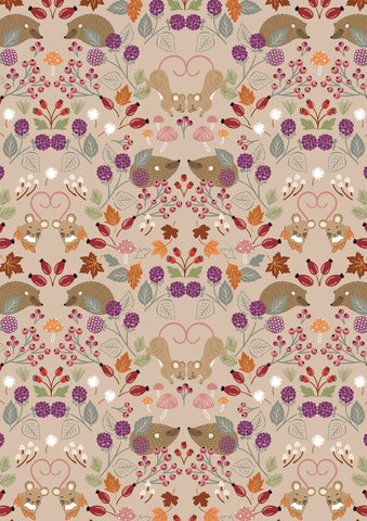 {New Arrival} Lewis & Irene Squirrelled Away Berry Thief on Light Taupe