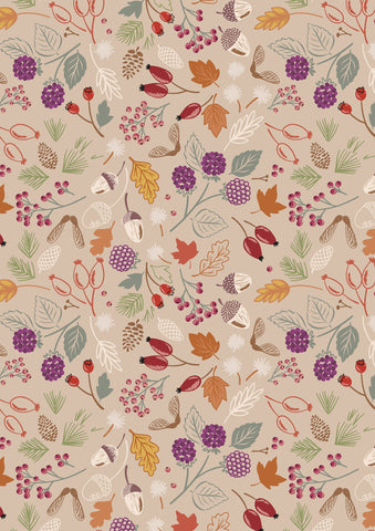 {New Arrival} Lewis & Irene Squirrelled Away Woodland Harvest on Light Taupe