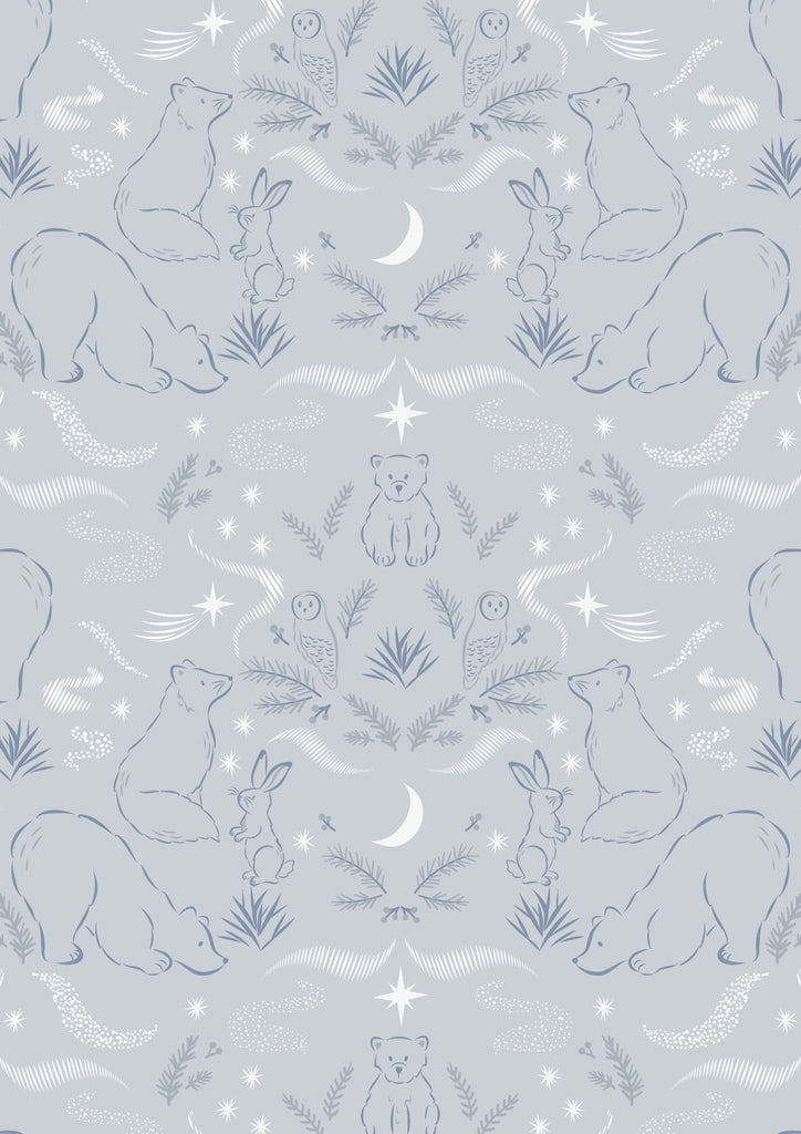 {New Arrival} Lewis & Irene Arctic Adventure Arctic Arctic Lights, Winter Nights on Light Grey Metallic Accents