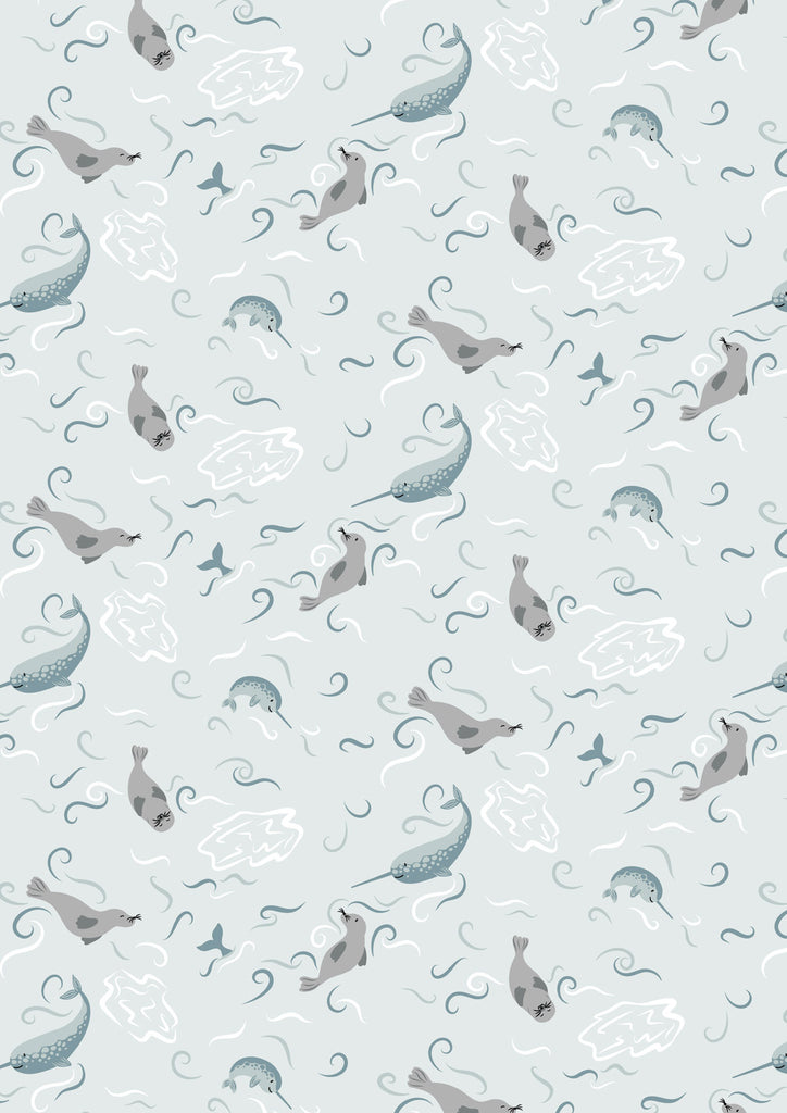 {New Arrival} Lewis & Irene Arctic Adventure Polar Delight on Light Sea Mist Metallic Accents