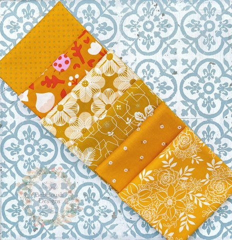 {New Arrival} Moda Ruby Star Society Sampler Curated Fat EIGHTH Bundle x 6 Golden Caramel
