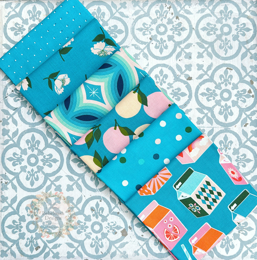 {New Arrival} Moda Ruby Star Society Sampler Curated Fat Quarter Bundle x 6 Juicy Teal