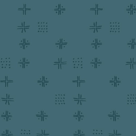 {New Arrival} Art Gallery Fabrics Charming One Mudcloth Teal