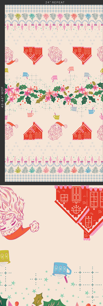 New Arrival} Art Gallery Fabrics Christmas in Colour North Pole Parade Double Border Print