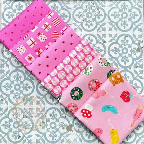 {New Arrival} Moda Ruby Star Society Sampler Curated Fat Quarter Bundle x 6 Christmas Edition Melody Pink