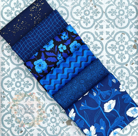 {New Arrival} Moda Ruby Star Society Sampler Curated Fat Quarter Bundle x 6 Blue Water Vol. 2