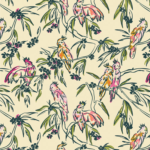 {Pre-Order July} Art Gallery Fabrics THE CUR8TOR - Bohemia Parakeet Paradise
