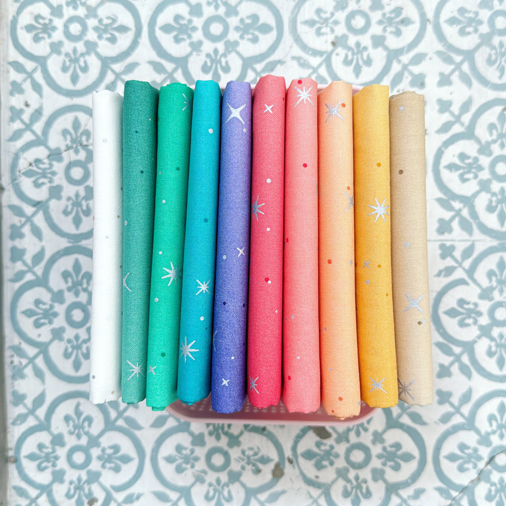 {New Arrival} Moda V & Co Ombre Fairy Dust Metallics Fat Quarter Bundle x 10 Fat Quarters Pastel