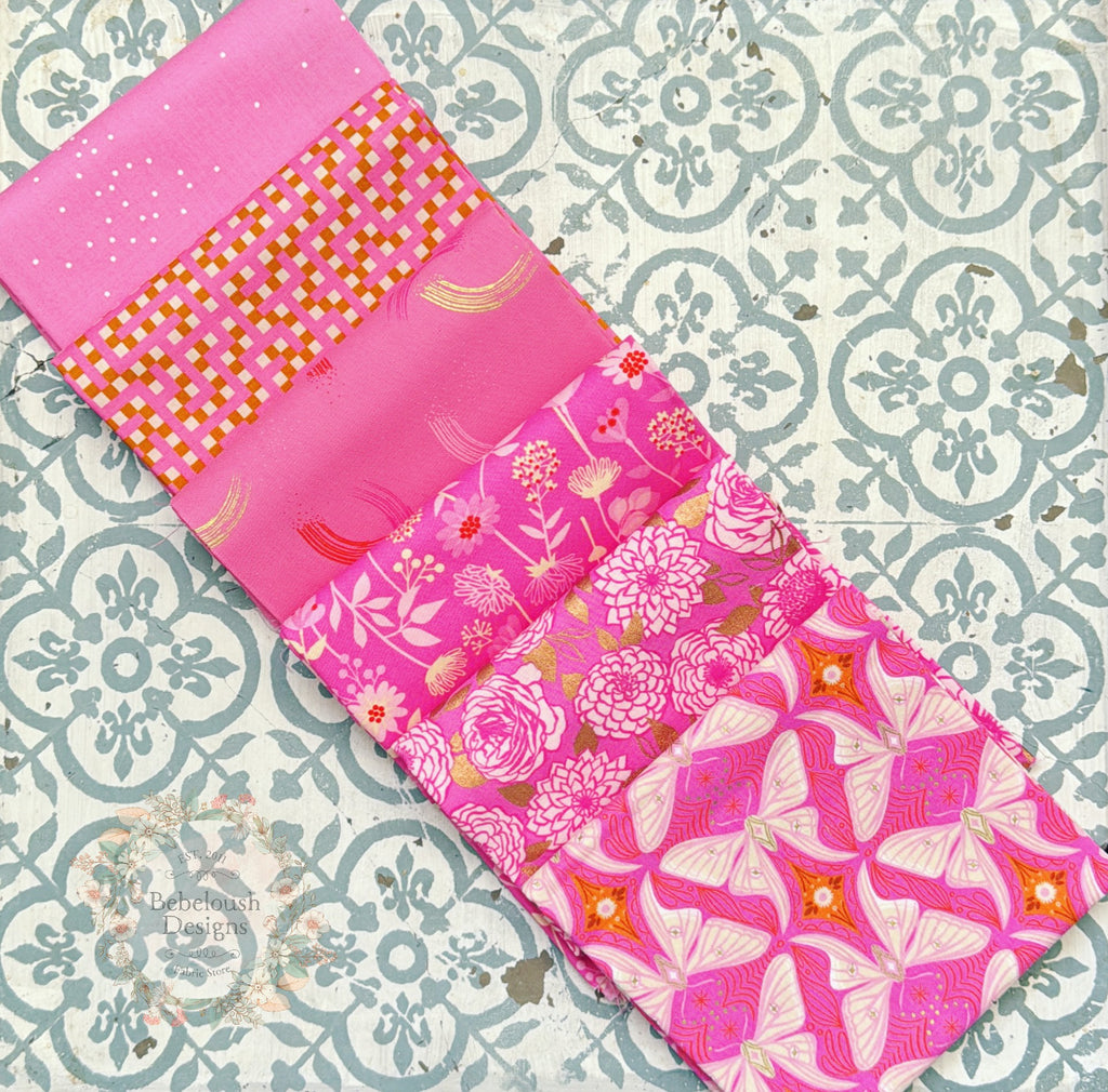 {New Arrival} Moda Ruby Star Society Sampler Curated Fat Quarter Bundle x 6 Hot Pink Prints