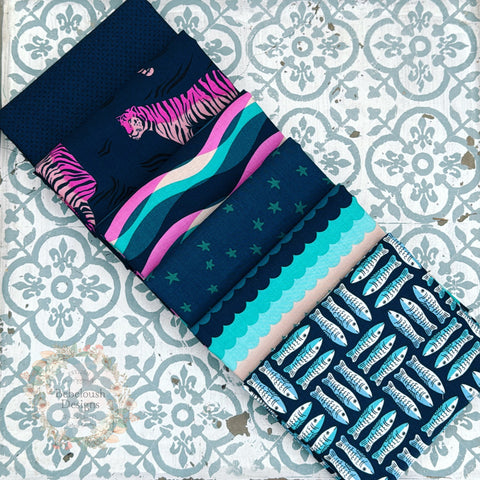 {New Arrival} Moda Ruby Star Society Sampler Curated Fat Quarter Bundle x 6 Sardines Galaxy