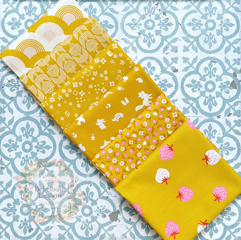 {New Arrival} Moda Ruby Star Society Sampler Curated Fat Quarter Bundle x 6 Golden Strawberry